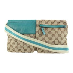 Gucci Turquoise Monogram GG Belt Bag Fanny Pack